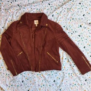 Suede motorcycle jacket